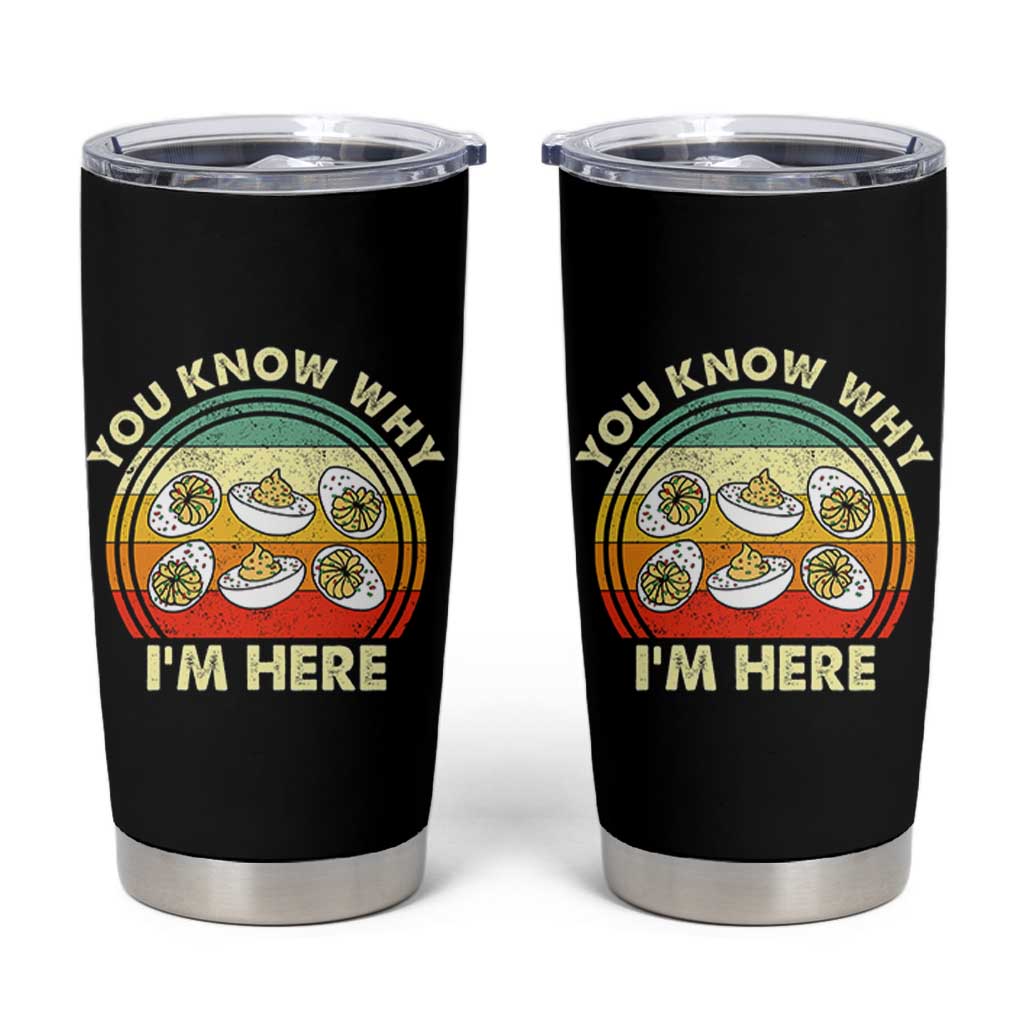 Funny Thanksgiving Deviled Eggs Tumbler Cup You Know Why I Am Here Easter Day - Wonder Print Shop