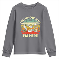 Funny Thanksgiving Deviled Eggs Youth Sweatshirt You Know Why I Am Here Easter Day - Wonder Print Shop