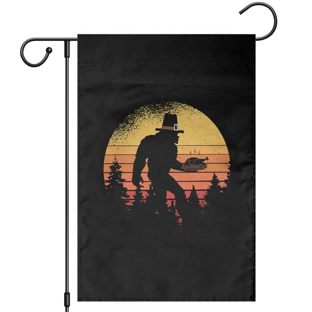Bigfoot Pilgrim Turkey Pumpkin Thanksgiving Day Garden Flag - Wonder Print Shop