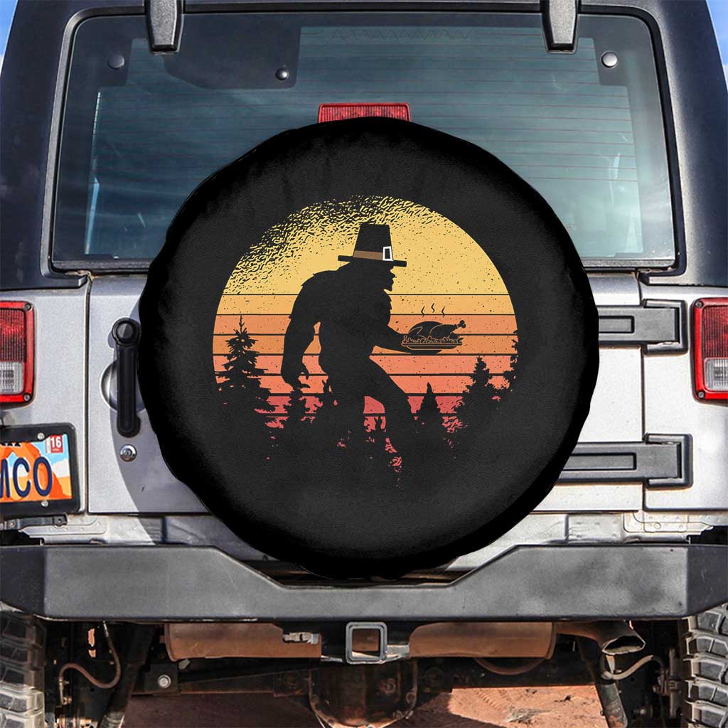 Bigfoot Pilgrim Turkey Pumpkin Thanksgiving Day Spare Tire Cover - Wonder Print Shop
