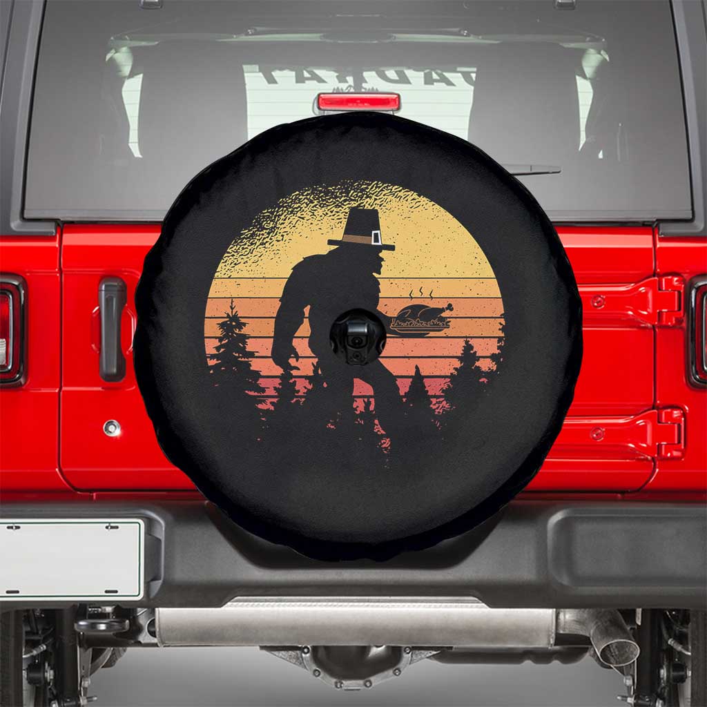 Bigfoot Pilgrim Turkey Pumpkin Thanksgiving Day Spare Tire Cover - Wonder Print Shop