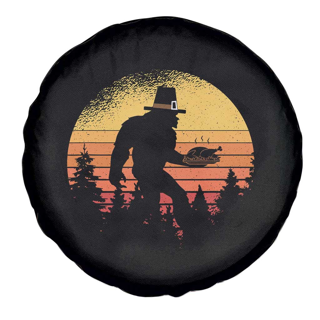 Bigfoot Pilgrim Turkey Pumpkin Thanksgiving Day Spare Tire Cover - Wonder Print Shop