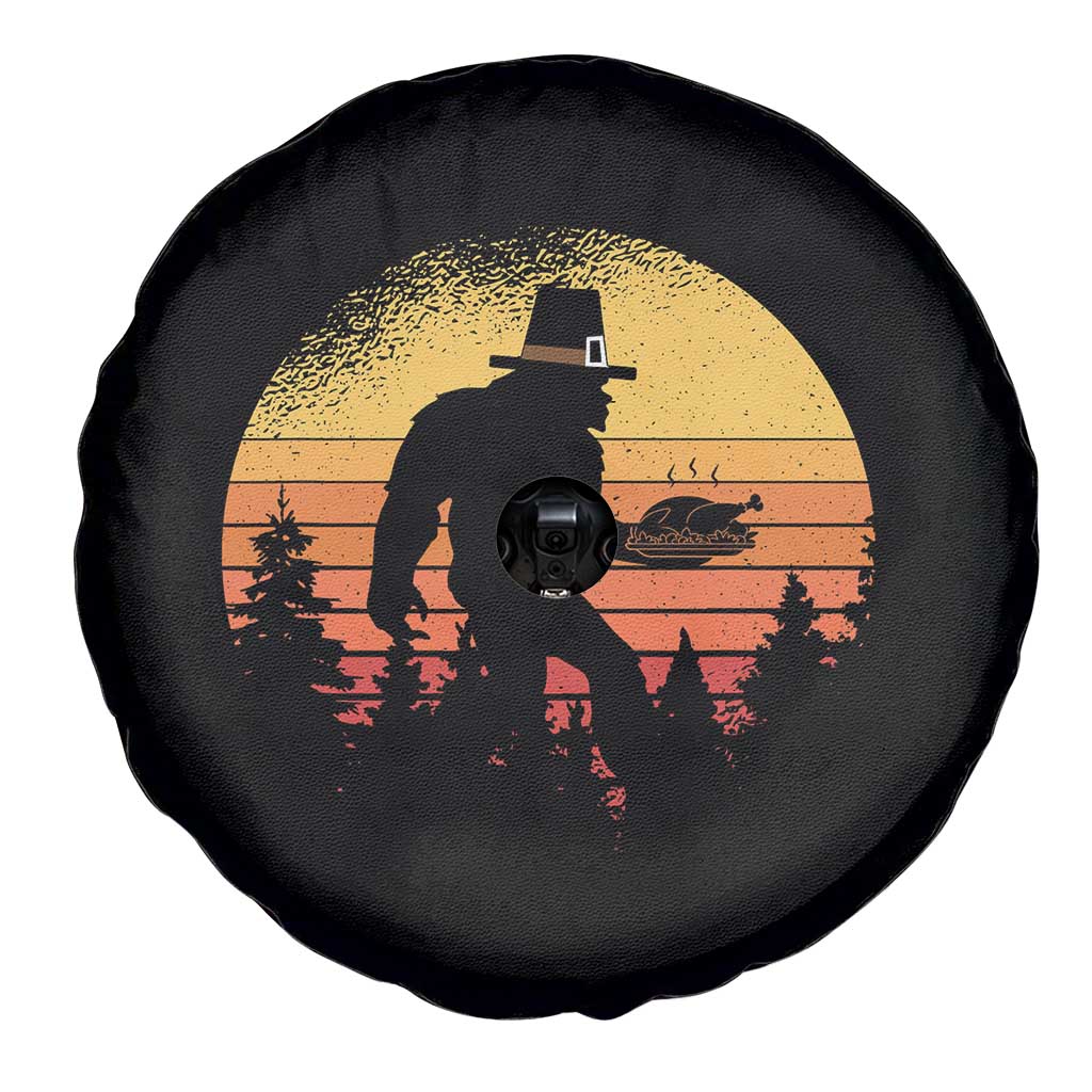 Bigfoot Pilgrim Turkey Pumpkin Thanksgiving Day Spare Tire Cover - Wonder Print Shop