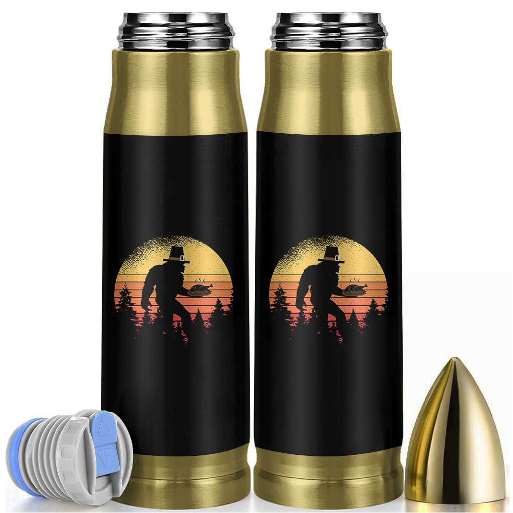 Bigfoot Pilgrim Turkey Pumpkin Thanksgiving Day Bullet Tumbler - Wonder Print Shop