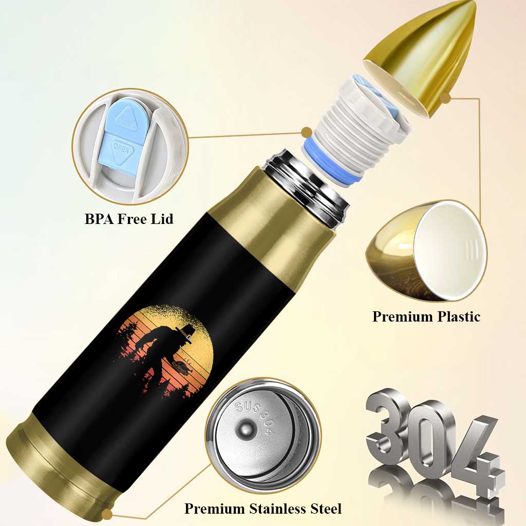 Bigfoot Pilgrim Turkey Pumpkin Thanksgiving Day Bullet Tumbler - Wonder Print Shop