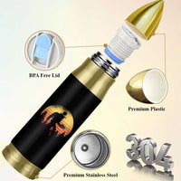 Bigfoot Pilgrim Turkey Pumpkin Thanksgiving Day Bullet Tumbler - Wonder Print Shop