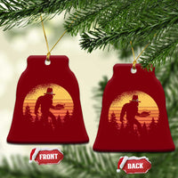 Bigfoot Pilgrim Turkey Pumpkin Thanksgiving Day Ceramic Ornament - Wonder Print Shop