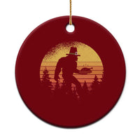 Bigfoot Pilgrim Turkey Pumpkin Thanksgiving Day Ceramic Ornament - Wonder Print Shop