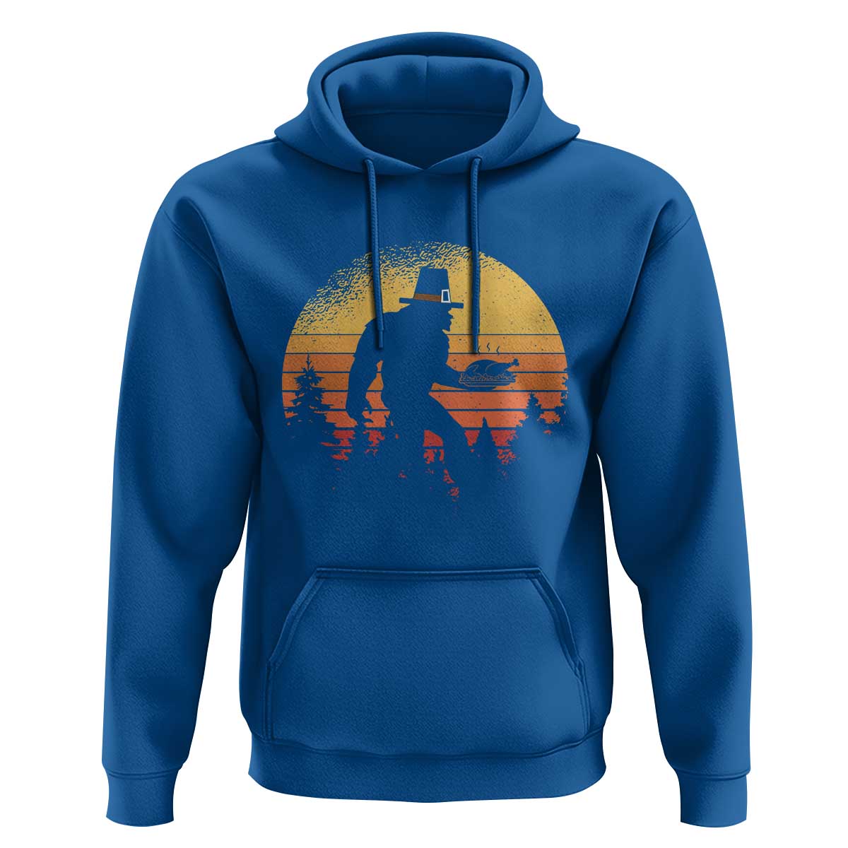 Bigfoot Pilgrim Turkey Pumpkin Thanksgiving Day Hoodie - Wonder Print Shop