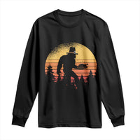 Bigfoot Pilgrim Turkey Pumpkin Thanksgiving Day Long Sleeve Shirt - Wonder Print Shop