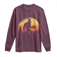 Bigfoot Pilgrim Turkey Pumpkin Thanksgiving Day Long Sleeve Shirt - Wonder Print Shop