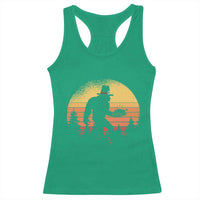 Bigfoot Pilgrim Turkey Pumpkin Thanksgiving Day Racerback Tank Top - Wonder Print Shop