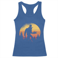 Bigfoot Pilgrim Turkey Pumpkin Thanksgiving Day Racerback Tank Top - Wonder Print Shop