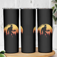 Bigfoot Pilgrim Turkey Pumpkin Thanksgiving Day Skinny Tumbler - Wonder Print Shop