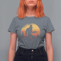 Bigfoot Pilgrim Turkey Pumpkin Thanksgiving Day T Shirt For Women - Wonder Print Shop