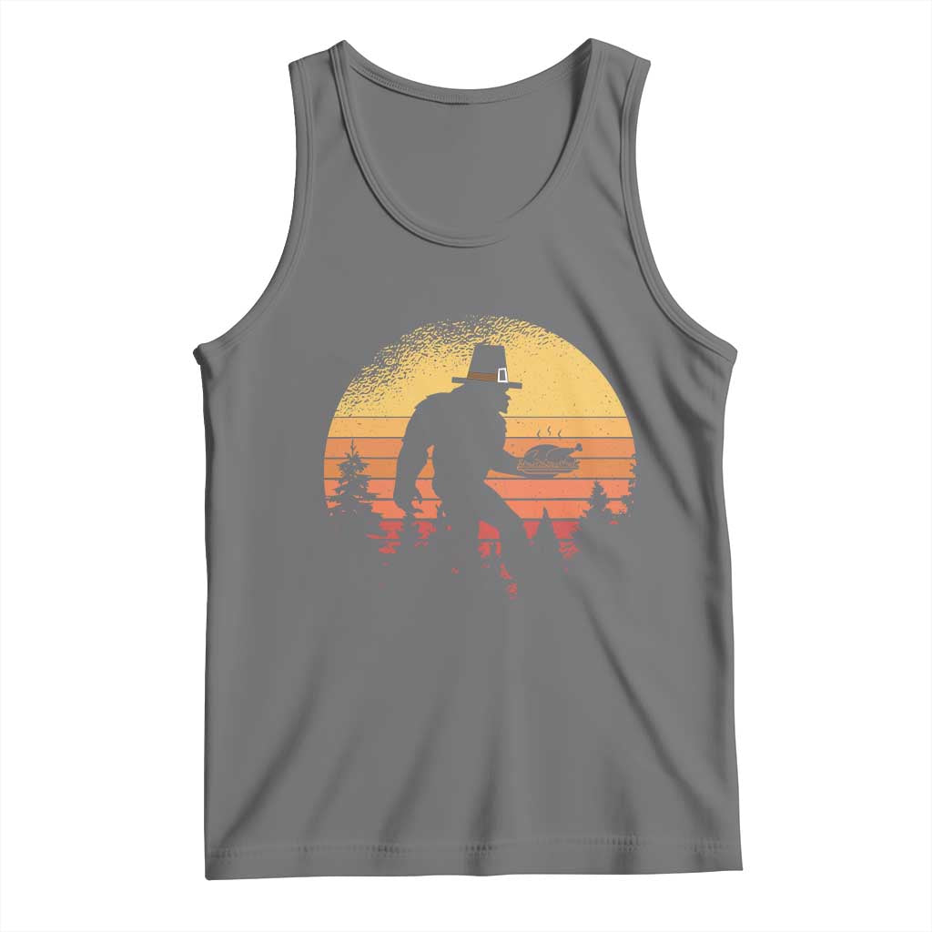 Bigfoot Pilgrim Turkey Pumpkin Thanksgiving Day Tank Top - Wonder Print Shop