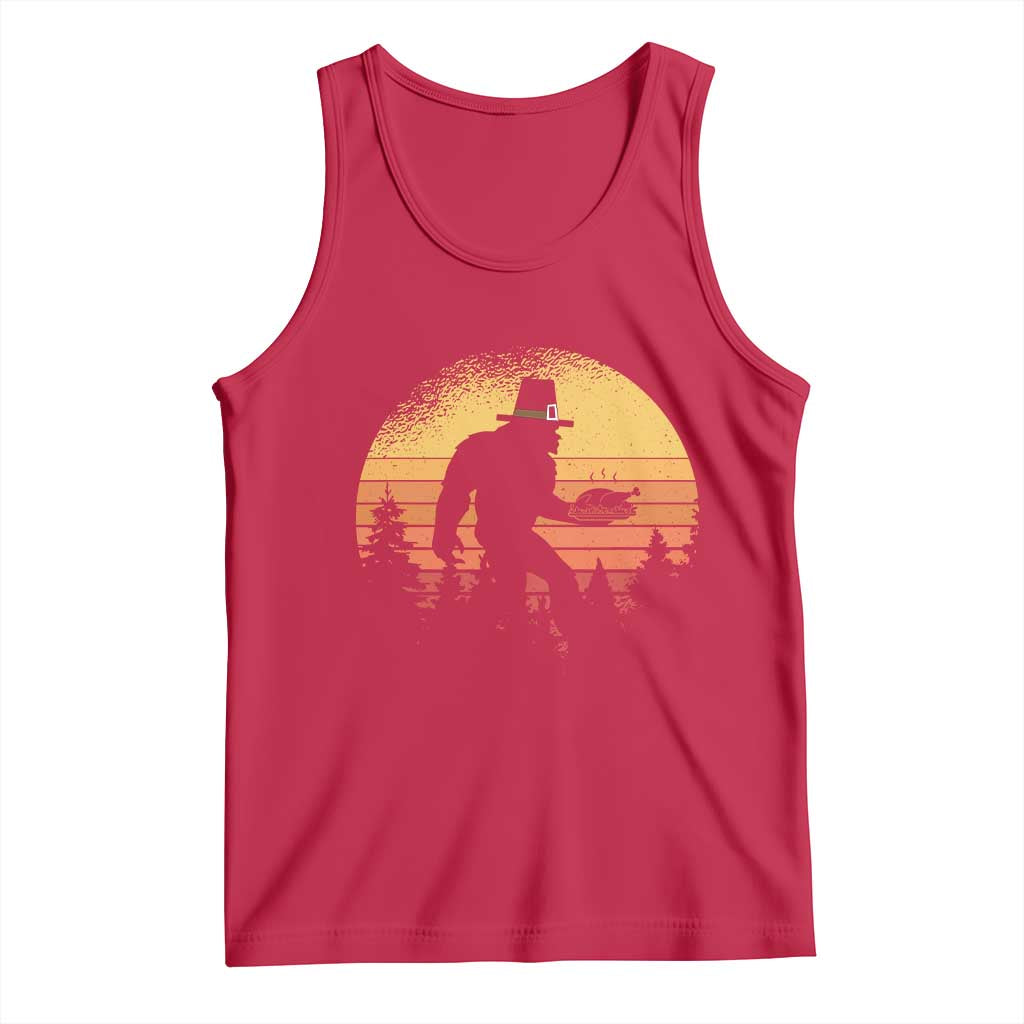 Bigfoot Pilgrim Turkey Pumpkin Thanksgiving Day Tank Top - Wonder Print Shop