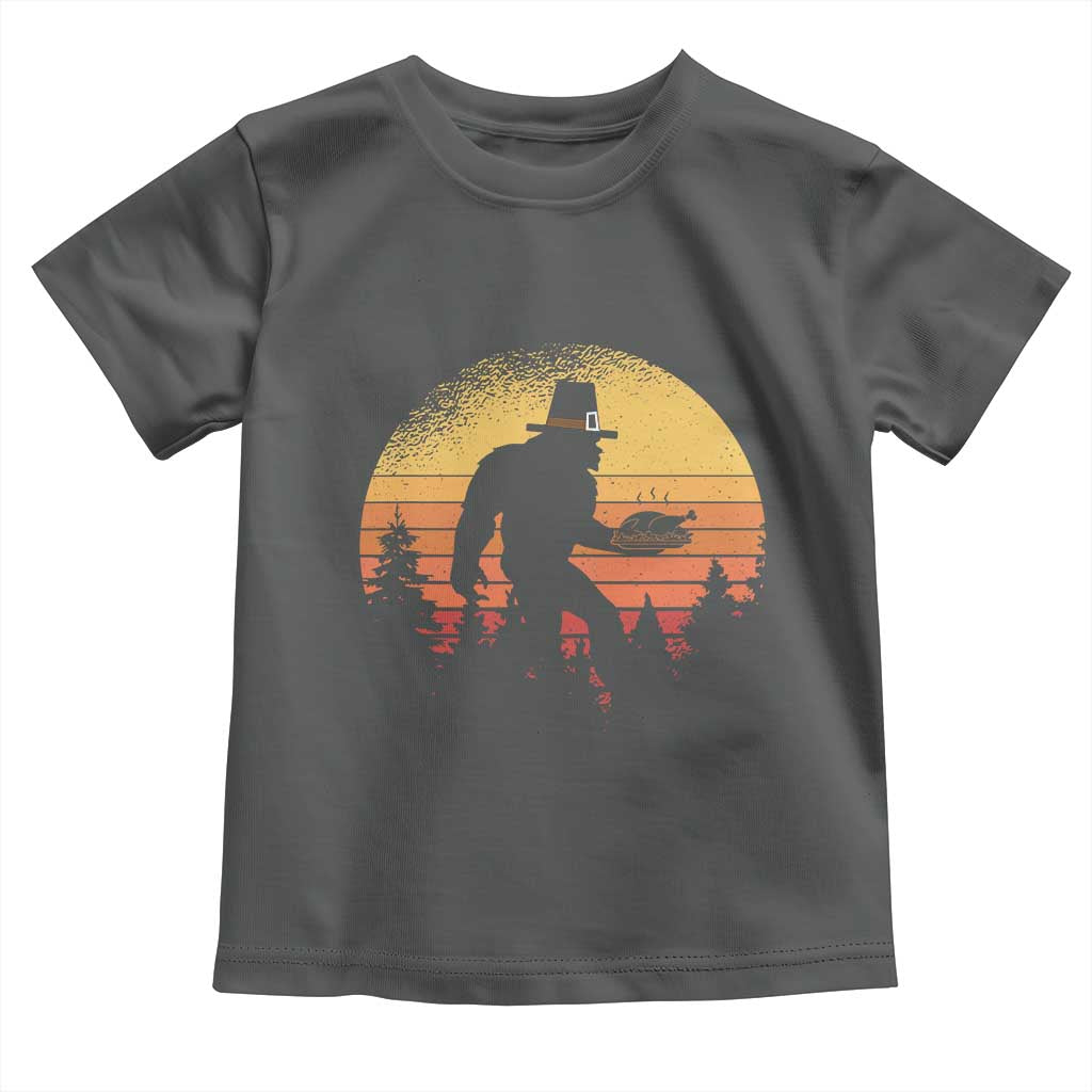 Bigfoot Pilgrim Turkey Pumpkin Thanksgiving Day Toddler T Shirt - Wonder Print Shop