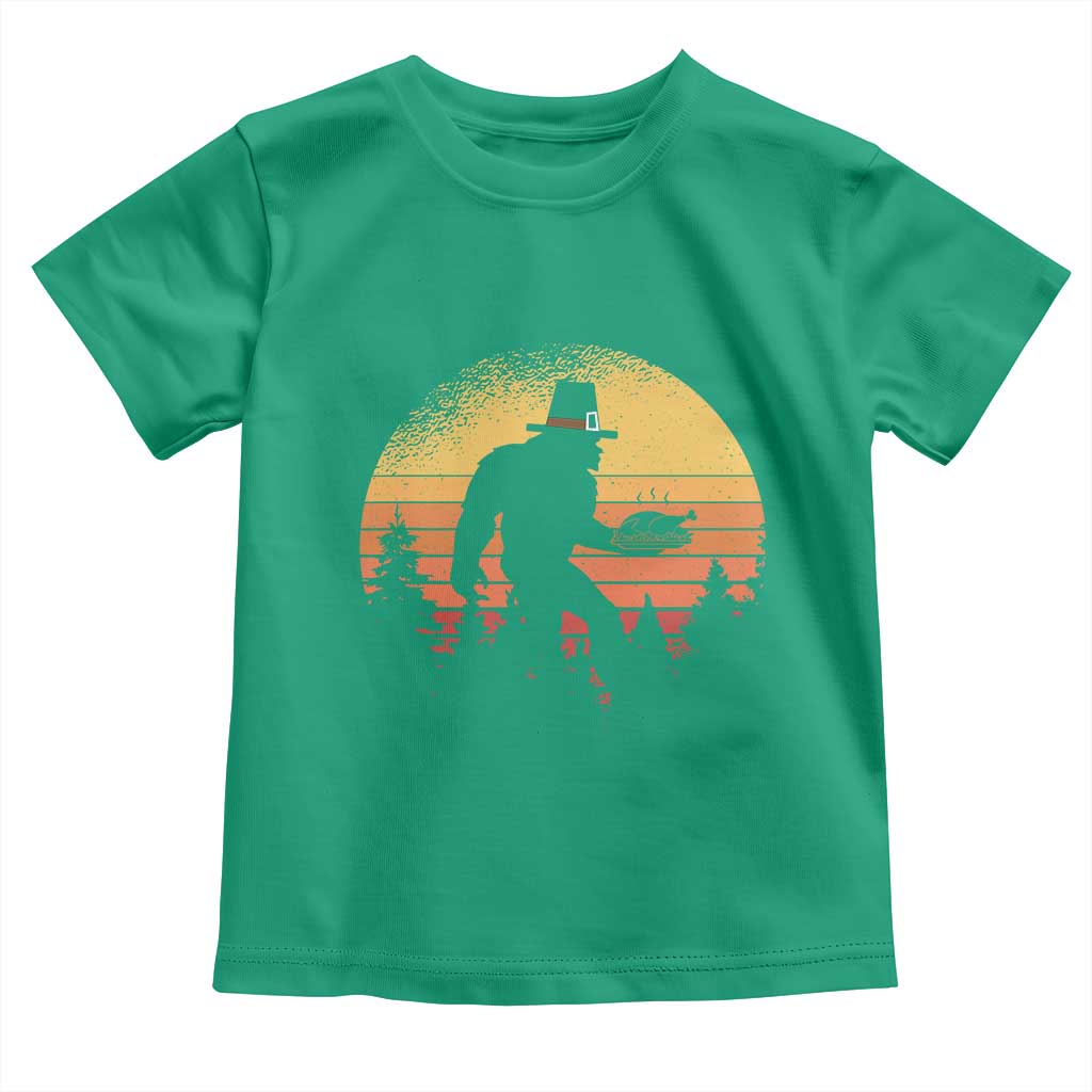 Bigfoot Pilgrim Turkey Pumpkin Thanksgiving Day Toddler T Shirt - Wonder Print Shop