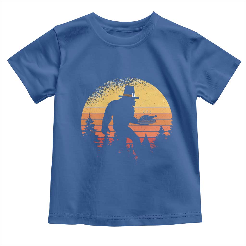 Bigfoot Pilgrim Turkey Pumpkin Thanksgiving Day Toddler T Shirt - Wonder Print Shop