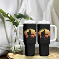 Bigfoot Pilgrim Turkey Pumpkin Thanksgiving Day Tumbler With Handle - Wonder Print Shop