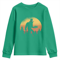 Bigfoot Pilgrim Turkey Pumpkin Thanksgiving Day Youth Sweatshirt - Wonder Print Shop