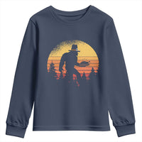 Bigfoot Pilgrim Turkey Pumpkin Thanksgiving Day Youth Sweatshirt - Wonder Print Shop