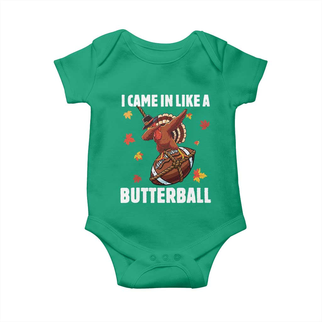 Funny I Came In Like A Butterball Baby Onesie Thanksgiving Dabbing Turkey - Wonder Print Shop