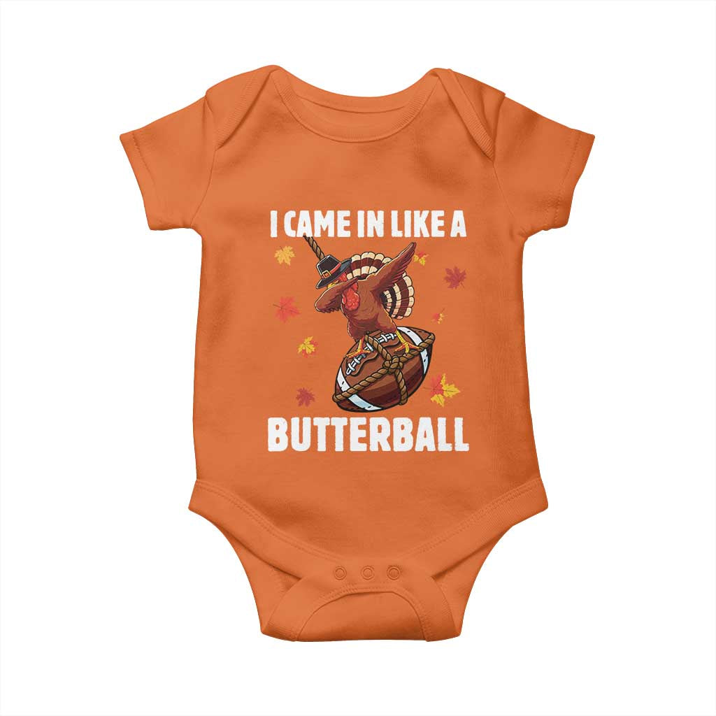 Funny I Came In Like A Butterball Baby Onesie Thanksgiving Dabbing Turkey - Wonder Print Shop
