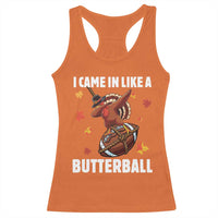 Funny I Came In Like A Butterball Racerback Tank Top Thanksgiving Dabbing Turkey - Wonder Print Shop