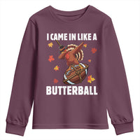 Funny I Came In Like A Butterball Youth Sweatshirt Thanksgiving Dabbing Turkey - Wonder Print Shop