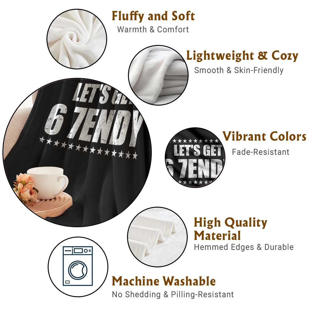 Lets Get Sendy 67 Six Seven Meme Alpha Slang Star Throw Blanket - Wonder Print Shop