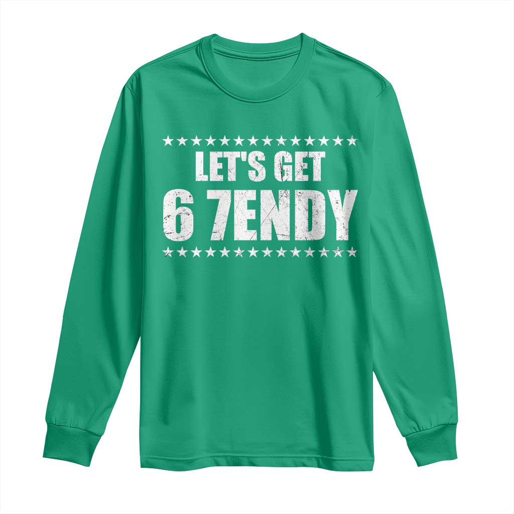 Lets Get Sendy 67 Six Seven Meme Alpha Slang Star Long Sleeve Shirt - Wonder Print Shop