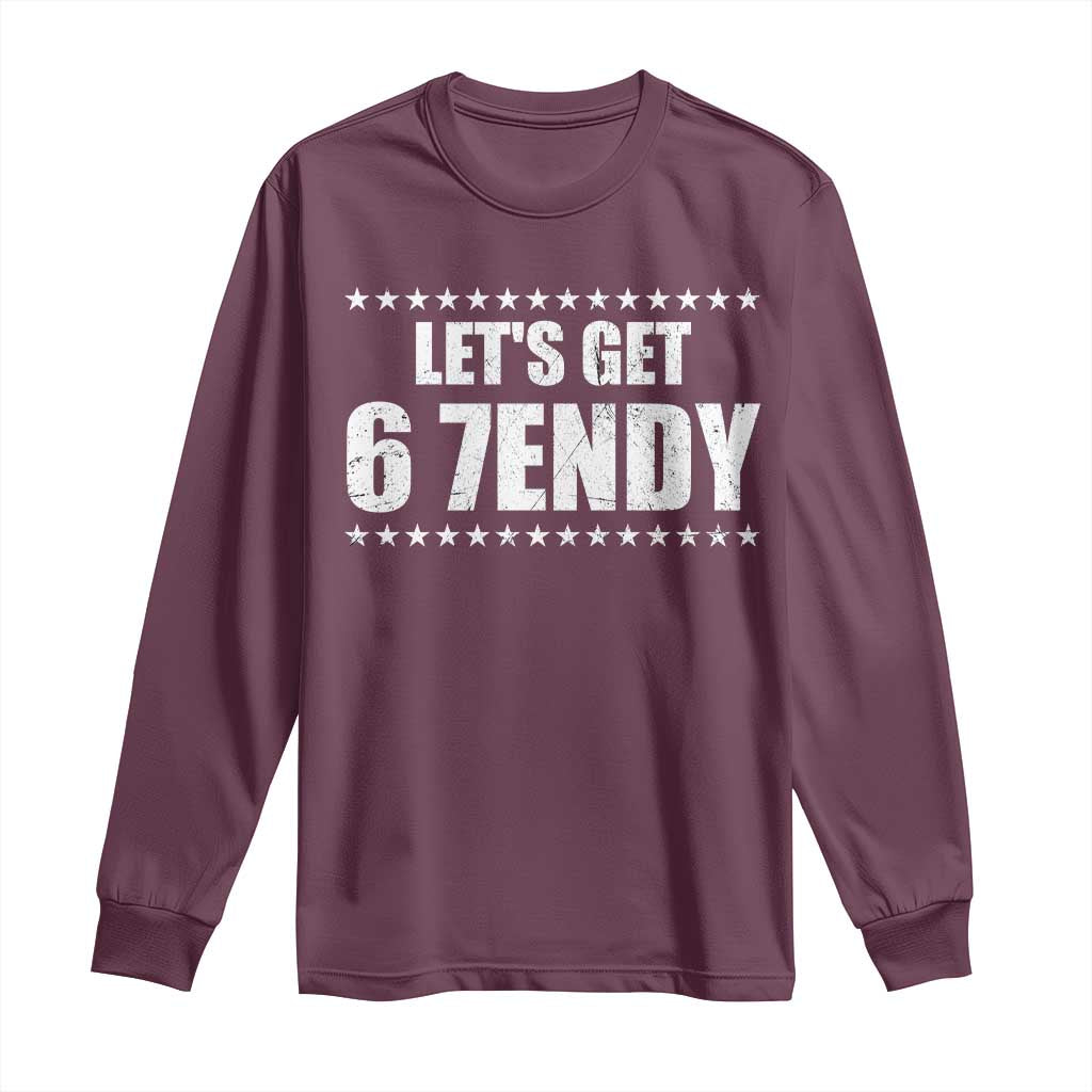 Lets Get Sendy 67 Six Seven Meme Alpha Slang Star Long Sleeve Shirt - Wonder Print Shop