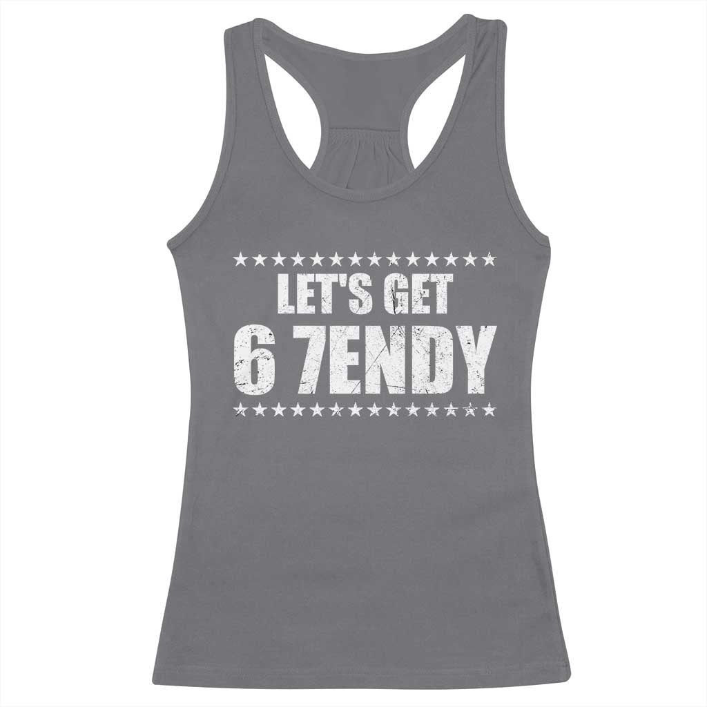 Lets Get Sendy 67 Six Seven Meme Alpha Slang Star Racerback Tank Top - Wonder Print Shop