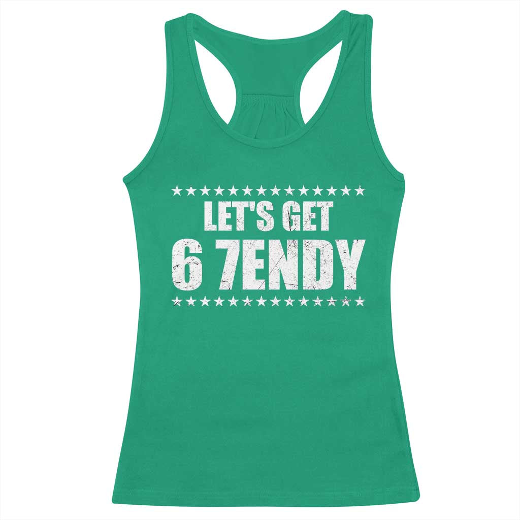 Lets Get Sendy 67 Six Seven Meme Alpha Slang Star Racerback Tank Top - Wonder Print Shop