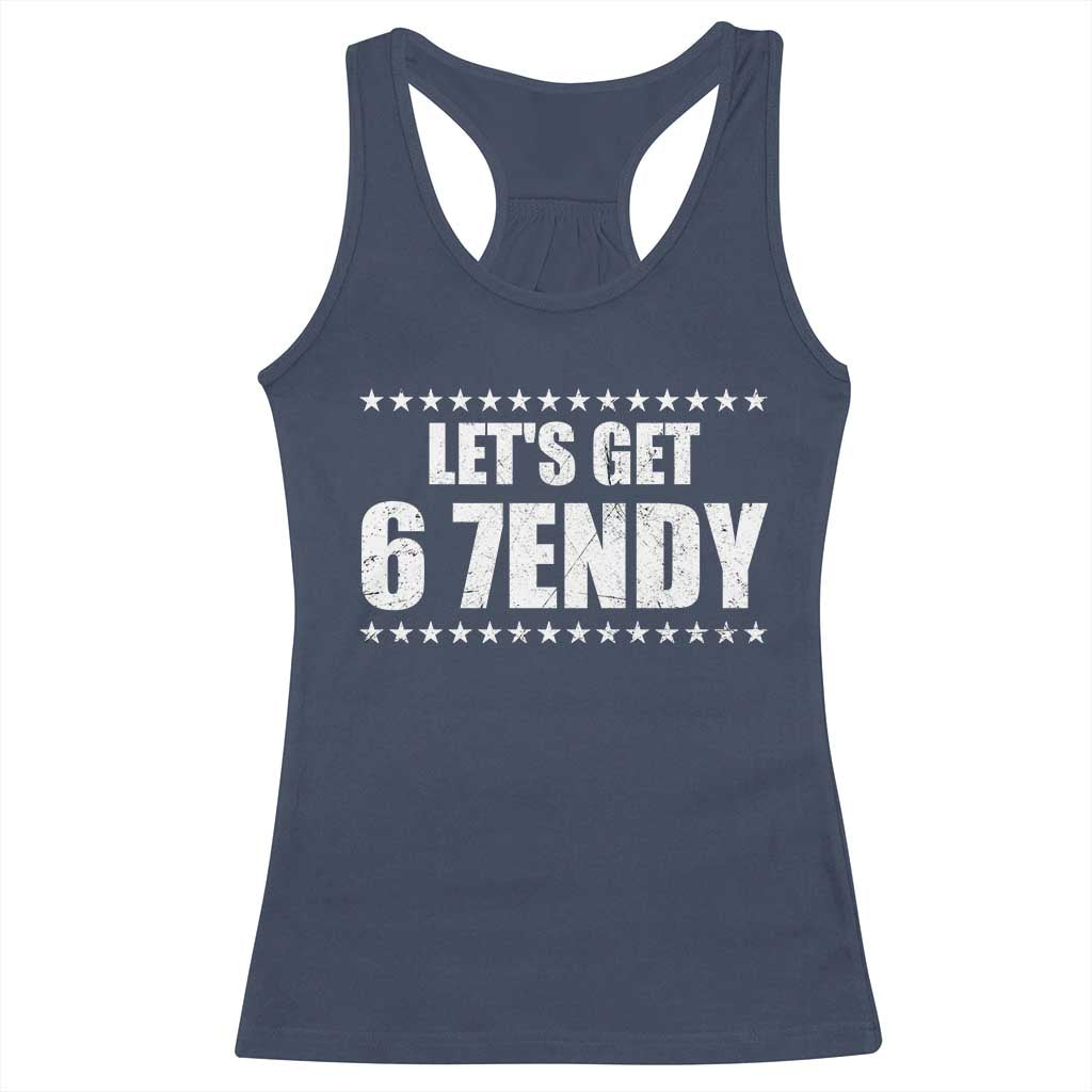 Lets Get Sendy 67 Six Seven Meme Alpha Slang Star Racerback Tank Top - Wonder Print Shop