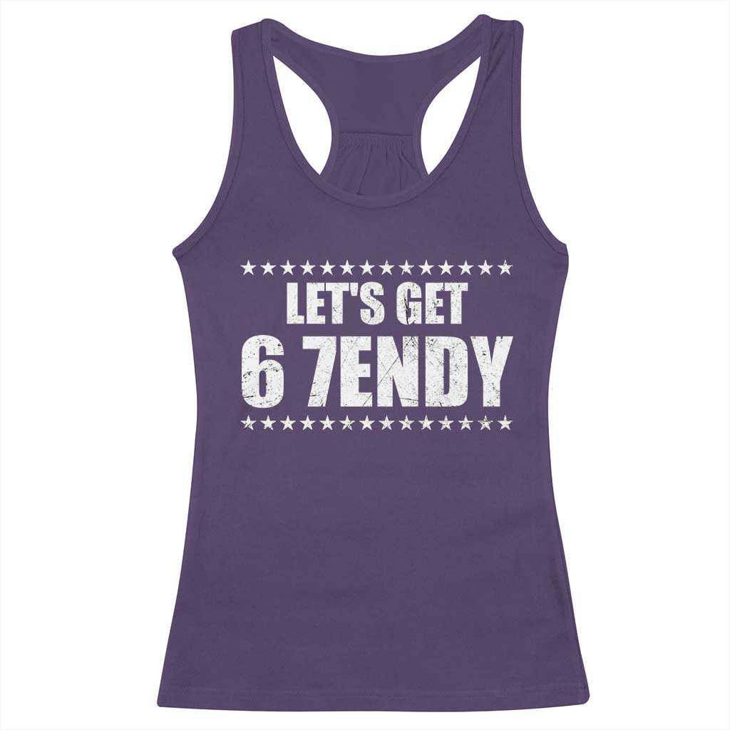 Lets Get Sendy 67 Six Seven Meme Alpha Slang Star Racerback Tank Top - Wonder Print Shop