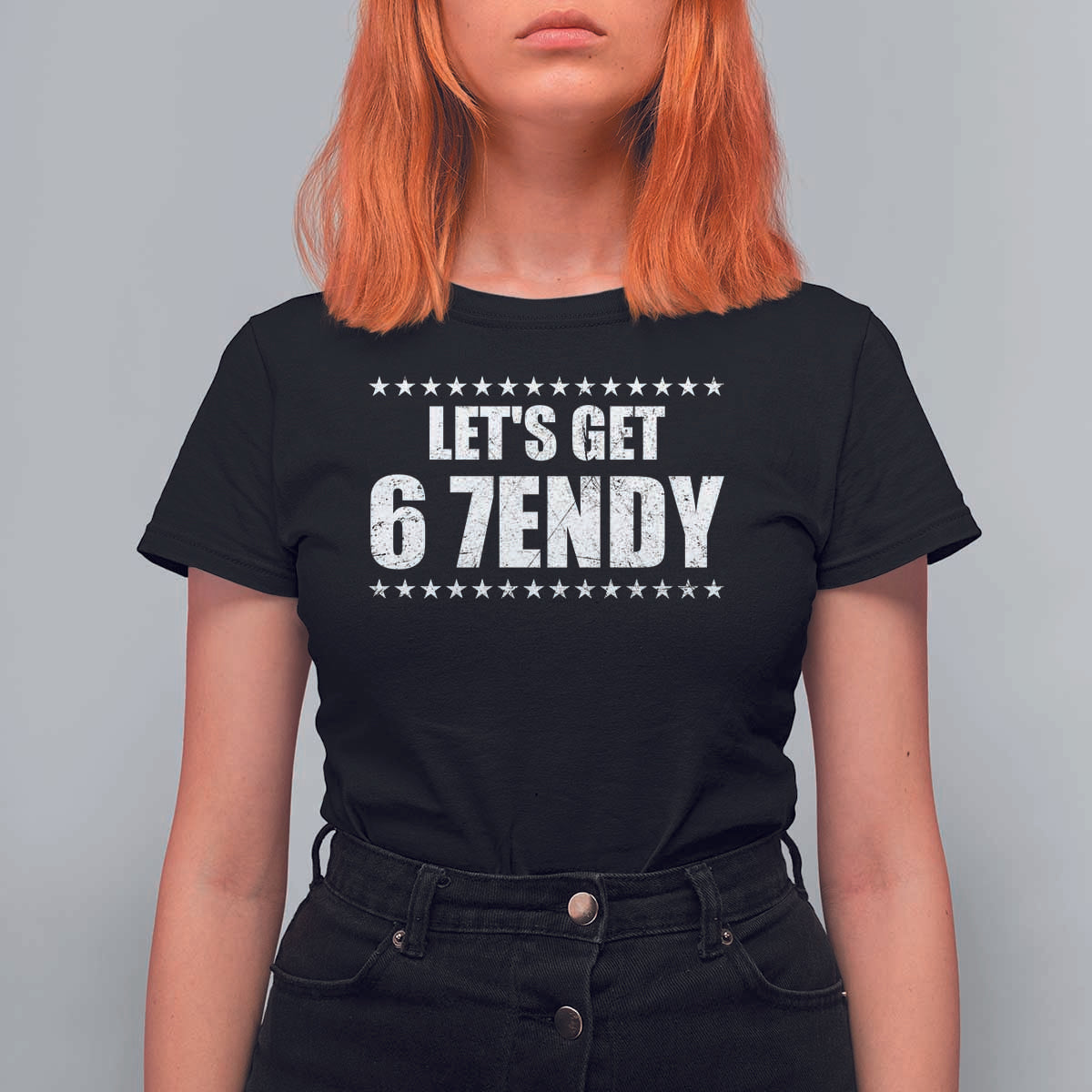 Lets Get Sendy 67 Six Seven Meme Alpha Slang Star T Shirt For Women - Wonder Print Shop