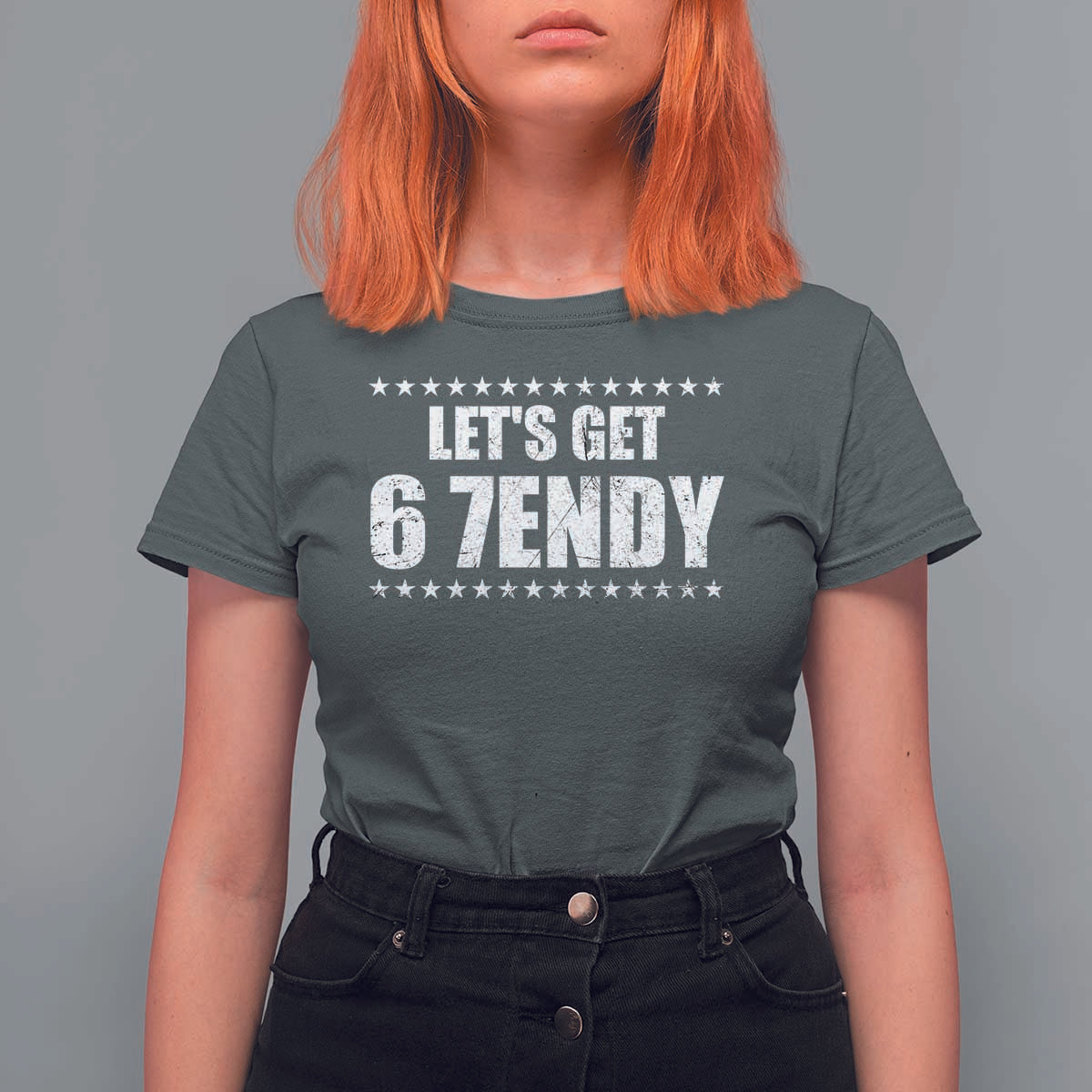Lets Get Sendy 67 Six Seven Meme Alpha Slang Star T Shirt For Women - Wonder Print Shop