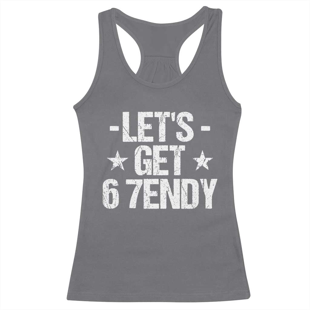Lets Get Sendy 67 Six Seven Meme Alpha Slang Racerback Tank Top - Wonder Print Shop