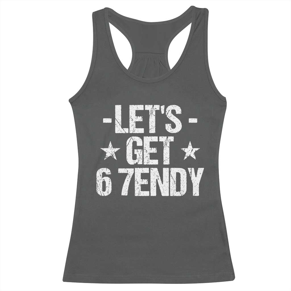 Lets Get Sendy 67 Six Seven Meme Alpha Slang Racerback Tank Top - Wonder Print Shop