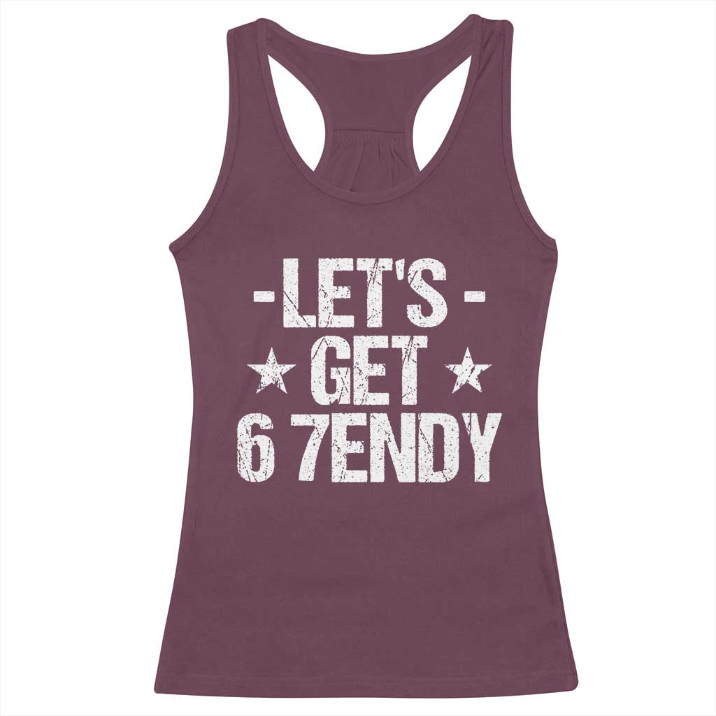 Lets Get Sendy 67 Six Seven Meme Alpha Slang Racerback Tank Top - Wonder Print Shop
