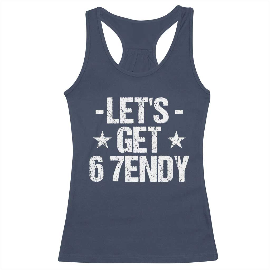 Lets Get Sendy 67 Six Seven Meme Alpha Slang Racerback Tank Top - Wonder Print Shop