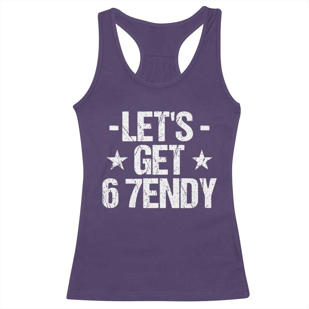 Lets Get Sendy 67 Six Seven Meme Alpha Slang Racerback Tank Top - Wonder Print Shop