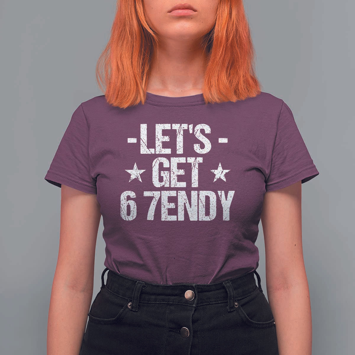 Lets Get Sendy 67 Six Seven Meme Alpha Slang T Shirt For Women - Wonder Print Shop