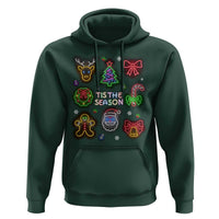 Funny Christmas Hoodie Tis The Season Neon Lights Santa Gingerbread