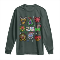 Funny Christmas Long Sleeve Shirt Tis The Season Neon Lights Santa Gingerbread