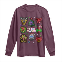 Funny Christmas Long Sleeve Shirt Tis The Season Neon Lights Santa Gingerbread