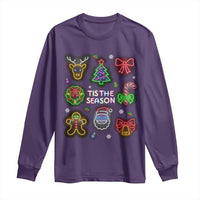 Funny Christmas Long Sleeve Shirt Tis The Season Neon Lights Santa Gingerbread